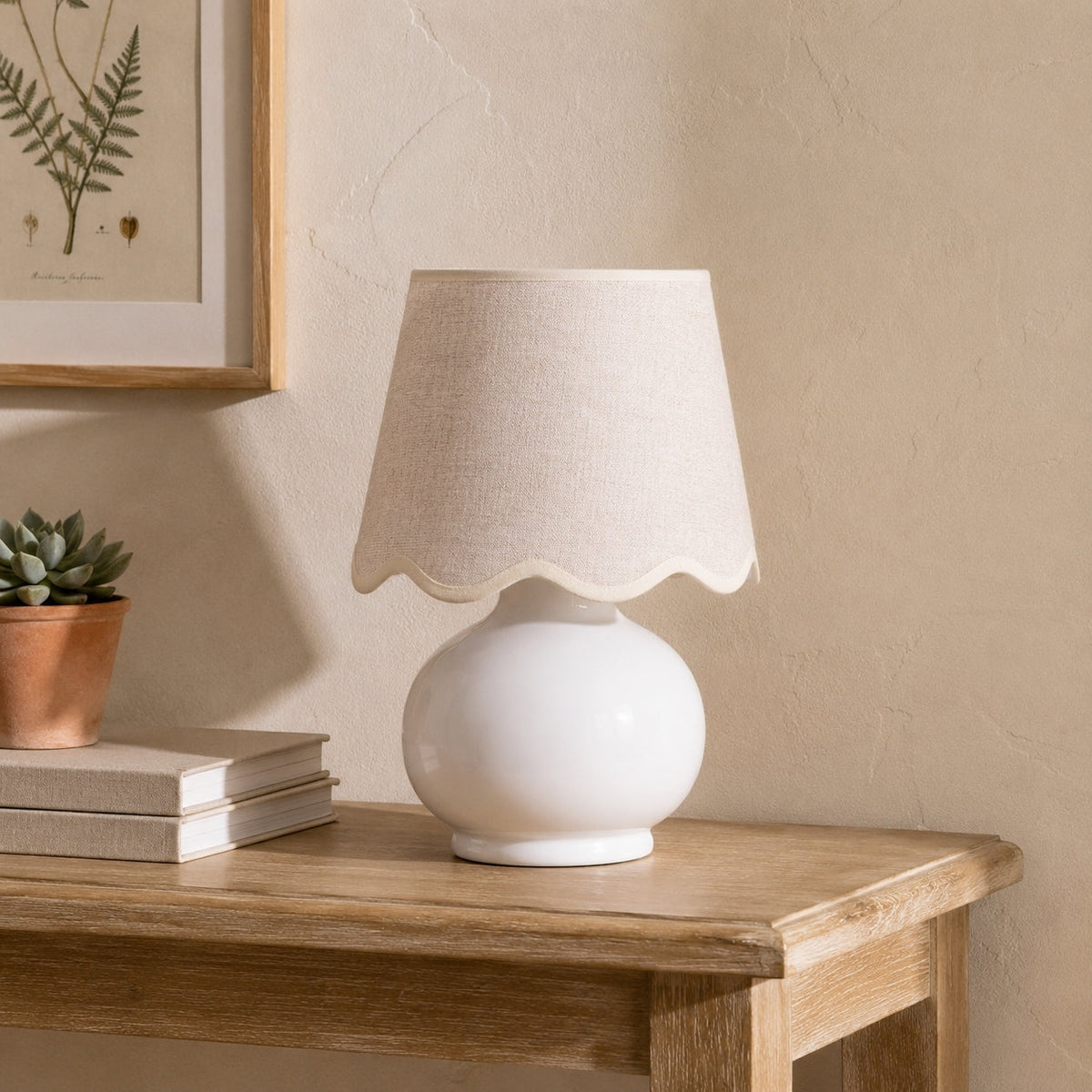 Benton Handmade Ceramic Table Lamp with Cotton Shade-10