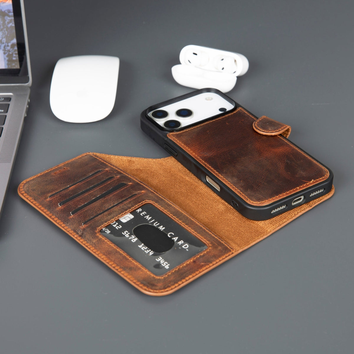 Casper iPhone 18 Pro Max Full-Grain Leather Wallet Case-5