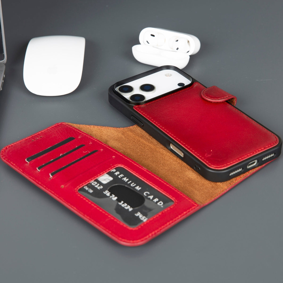 Casper iPhone 18 Pro Full-Grain Leather Wallet Case-10