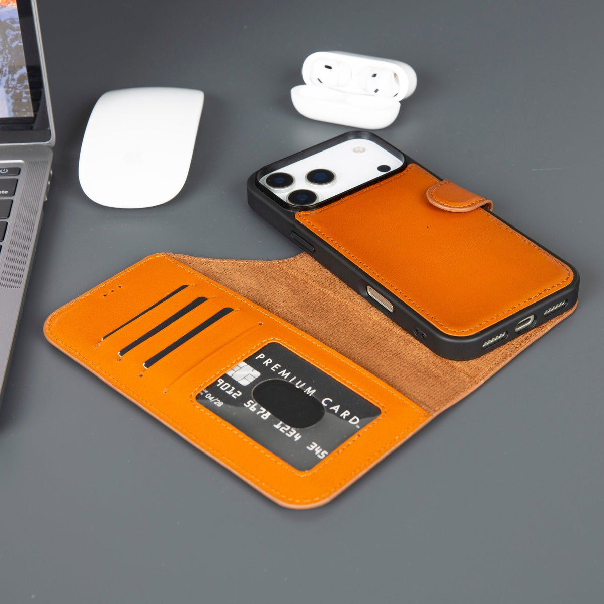 Casper iPhone 18 Pro Full-Grain Leather Wallet Case-0