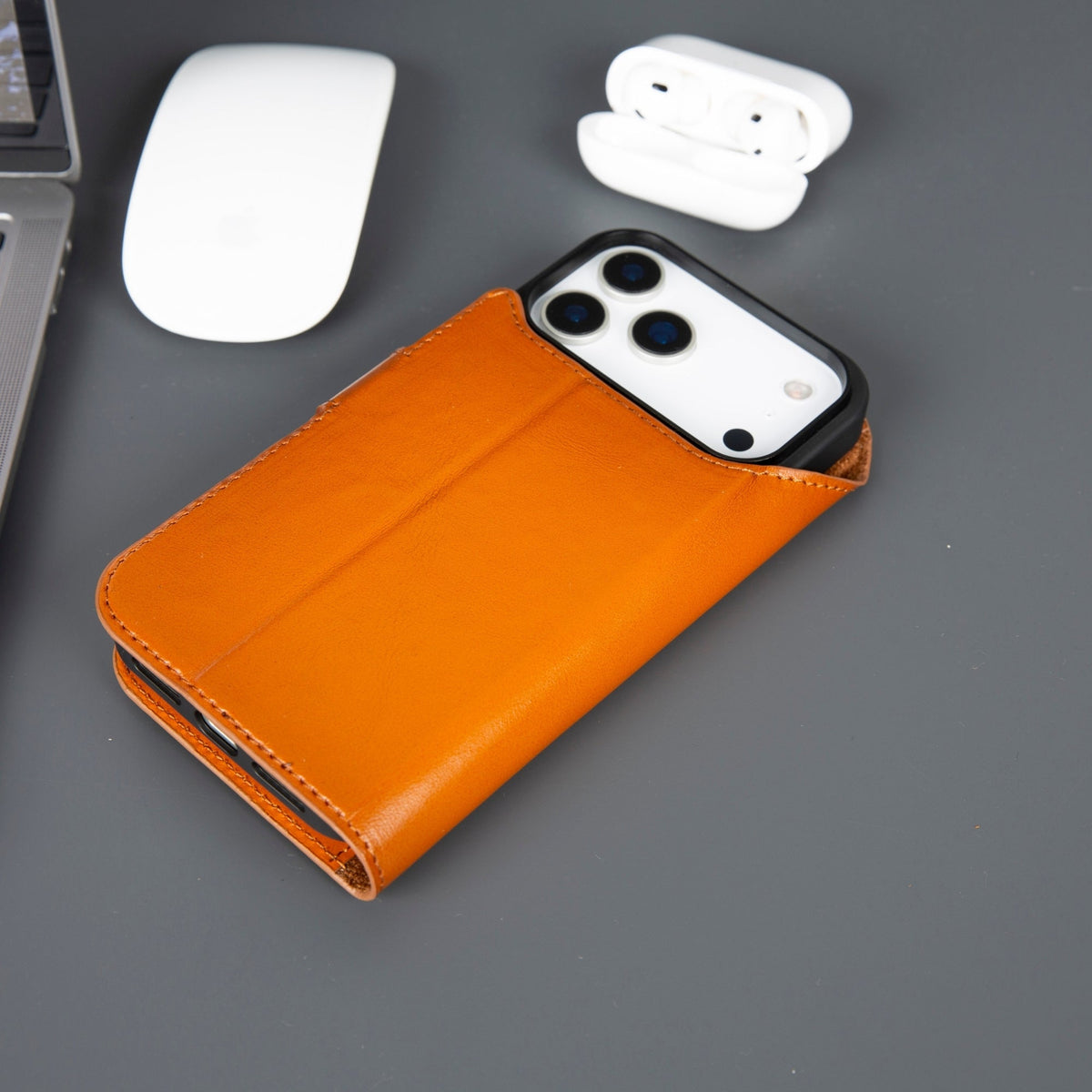 Casper iPhone 18 Pro Full-Grain Leather Wallet Case-1