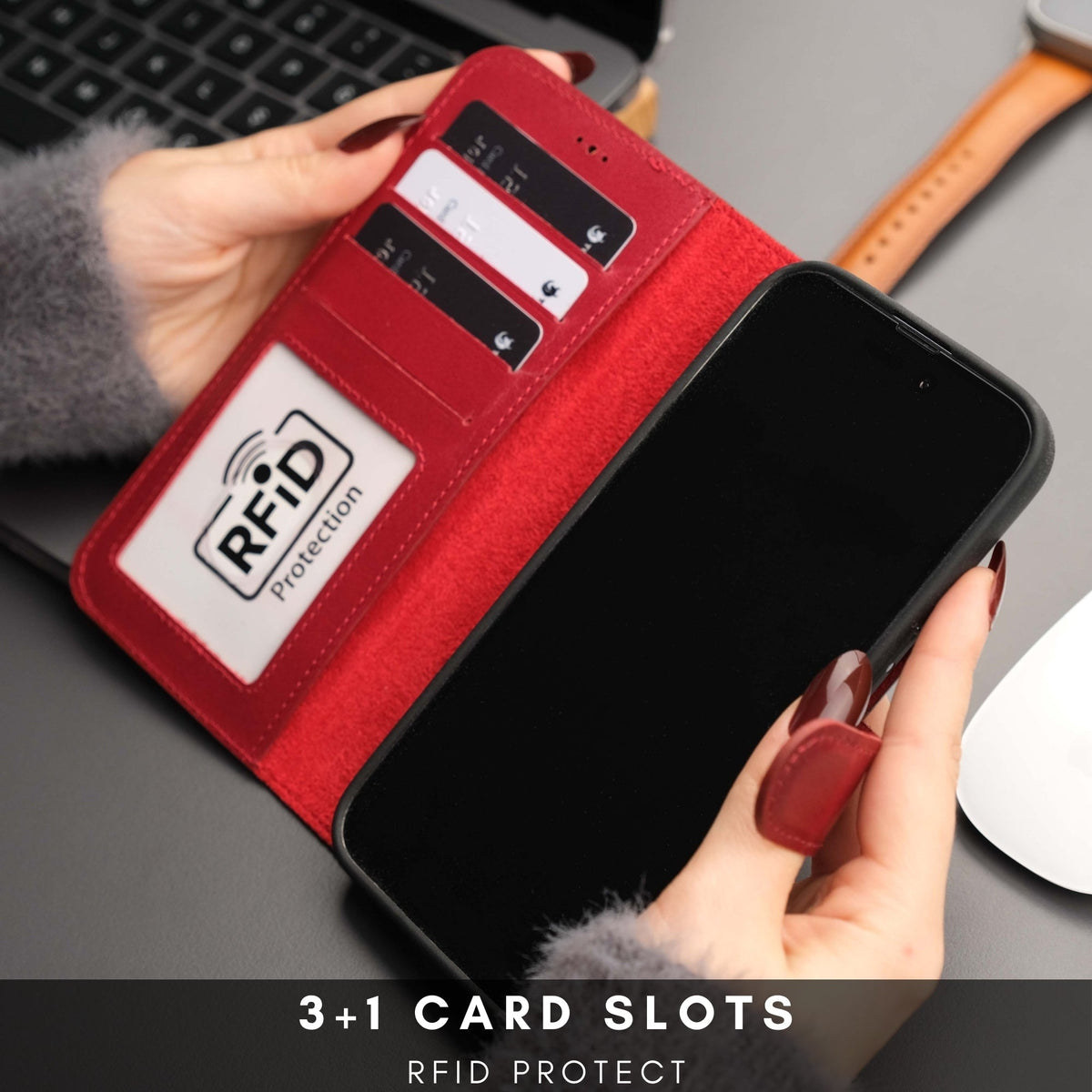 Casper Leather iPhone 15 Wallet Case | Detachable MagSafe Compatible RFID Protection-3