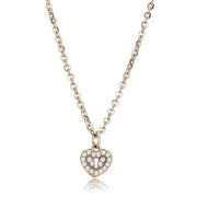 DA086 - IP Rose Gold(Ion Plating) Stainless Steel Chain Pendant with AAA Grade CZ  in Clear-0