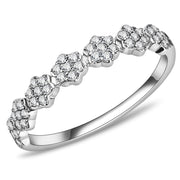 DA102 - High polished (no plating) Stainless Steel Ring with AAA Grade CZ  in Clear-0