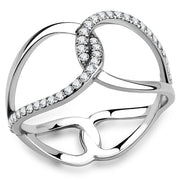 DA307 - No Plating Stainless Steel Ring with AAA Grade CZ  in Clear-0
