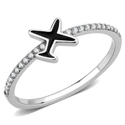 DA311 - No Plating Stainless Steel Ring with Epoxy  in Jet-0