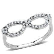 DA315 - No Plating Stainless Steel Ring with AAA Grade CZ  in Clear-0
