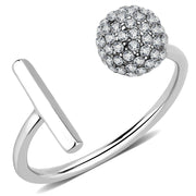 DA318 - No Plating Stainless Steel Ring with AAA Grade CZ  in Clear-0