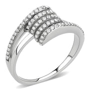 DA342 - No Plating Stainless Steel Ring with AAA Grade CZ  in Clear-0