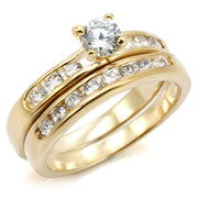 S44610 - High-Polished 925 Sterling Silver Ring with AAA Grade CZ  in Clear-0