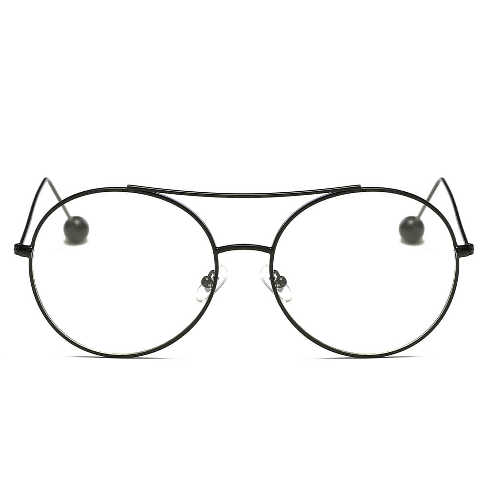 EUREKA | Unisex Round Tinted Lens Aviator Clear Glasses Balled Sunglasses-1
