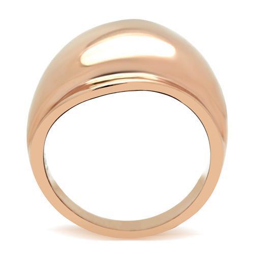 GL157 - IP Rose Gold(Ion Plating) Brass Ring with No Stone-2