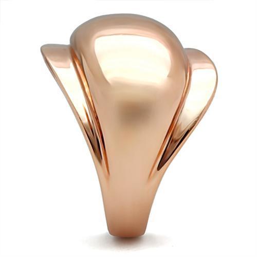 GL157 - IP Rose Gold(Ion Plating) Brass Ring with No Stone-3