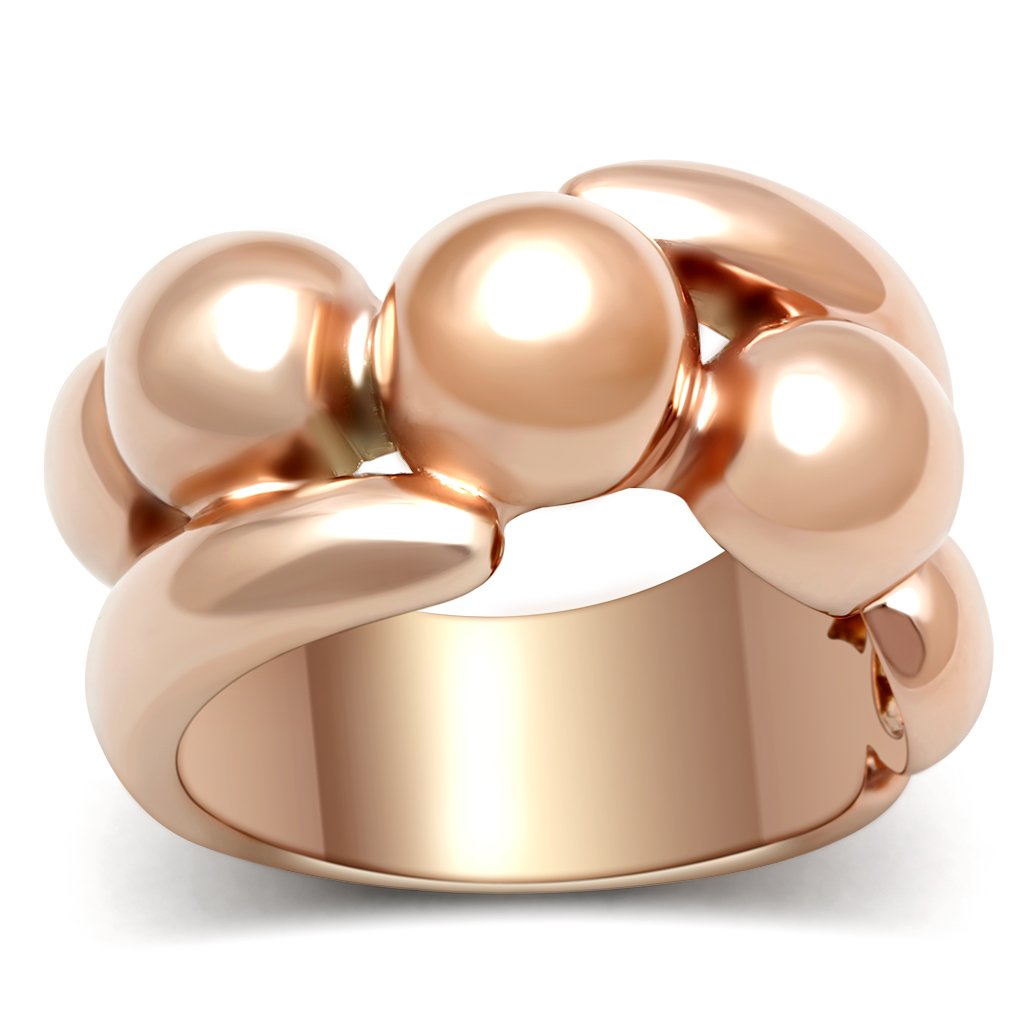 GL158 - IP Rose Gold(Ion Plating) Brass Ring with No Stone-0