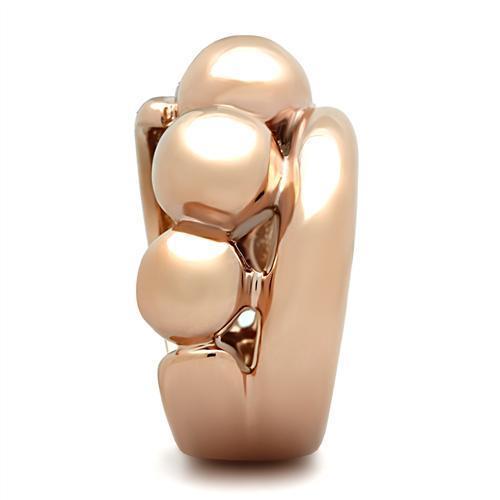 GL158 - IP Rose Gold(Ion Plating) Brass Ring with No Stone-3