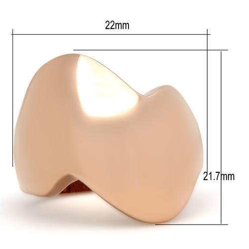 GL160 - IP Rose Gold(Ion Plating) Brass Ring with No Stone-1