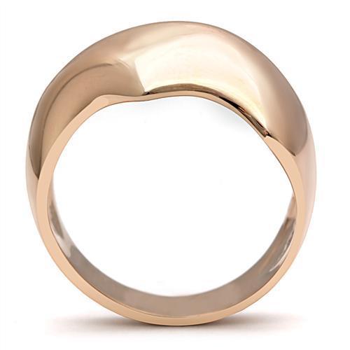 GL161 - IP Rose Gold(Ion Plating) Brass Ring with No Stone-2