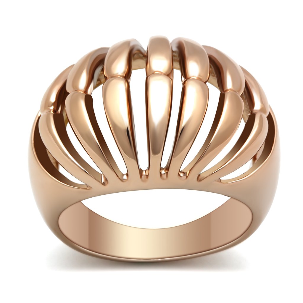 GL162 - IP Rose Gold(Ion Plating) Brass Ring with No Stone-0