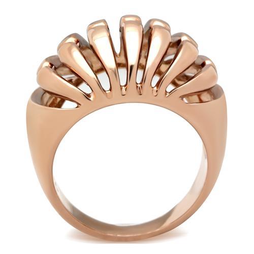 GL162 - IP Rose Gold(Ion Plating) Brass Ring with No Stone-2