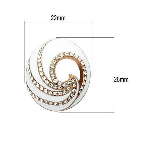 GL165 - IP Rose Gold(Ion Plating) Brass Earrings with Top Grade Crystal  in Clear-1