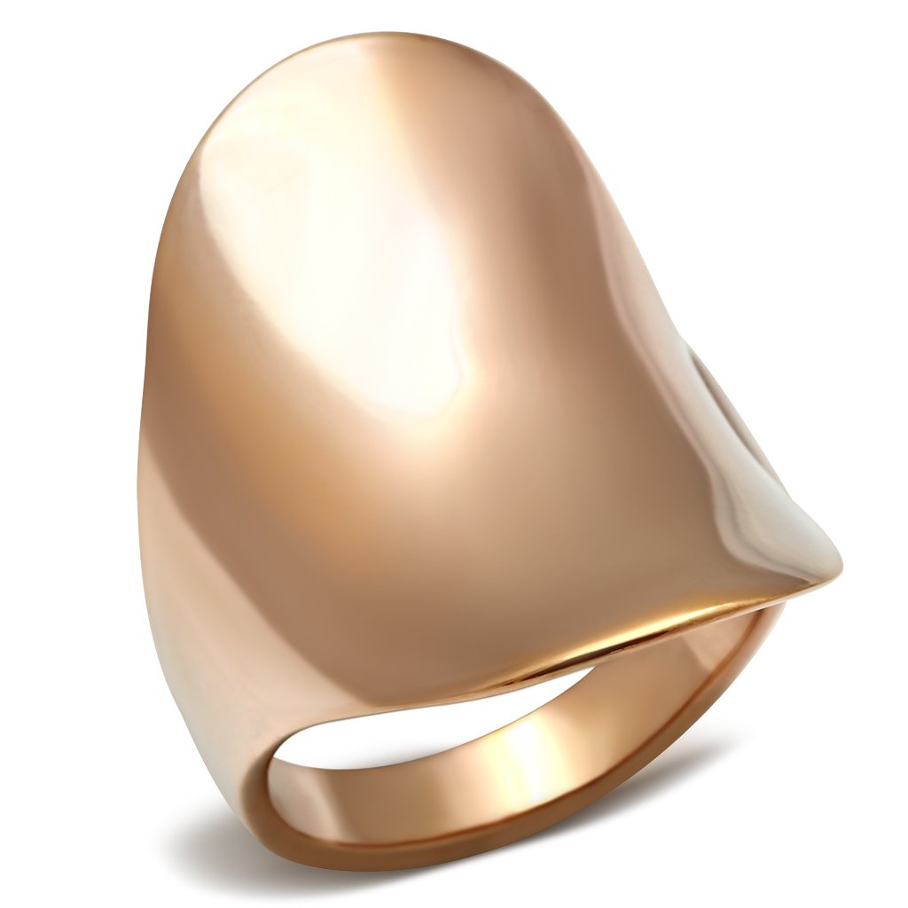 GL207 - IP Rose Gold(Ion Plating) Brass Ring with No Stone-0