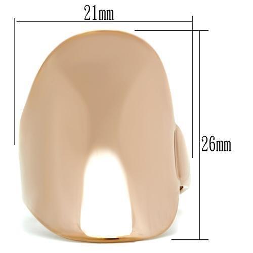 GL207 - IP Rose Gold(Ion Plating) Brass Ring with No Stone-1