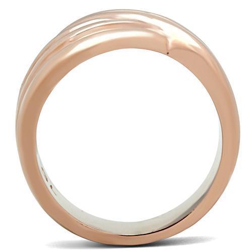 GL209 - IP Rose Gold(Ion Plating) Brass Ring with No Stone-2