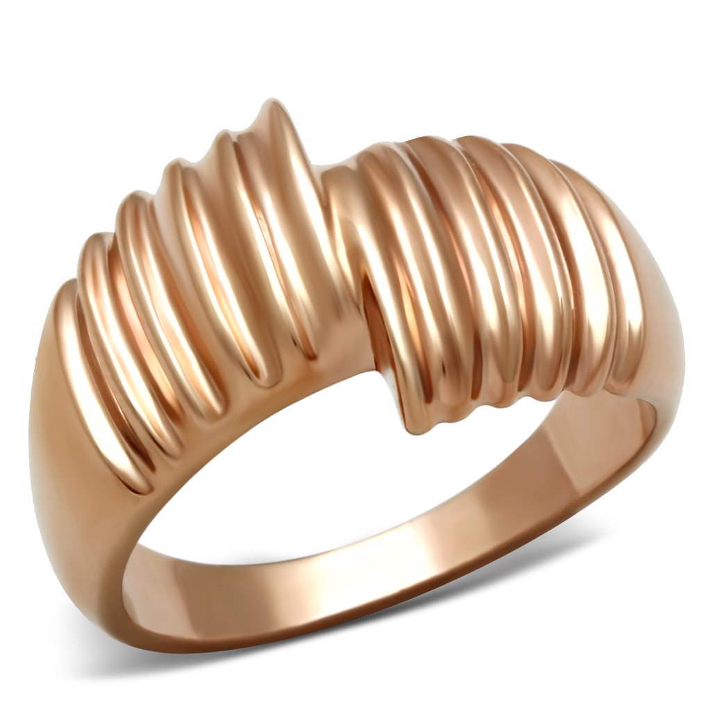 GL212 - IP Rose Gold(Ion Plating) Brass Ring with No Stone-0