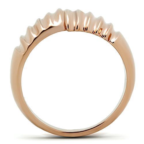 GL212 - IP Rose Gold(Ion Plating) Brass Ring with No Stone-2