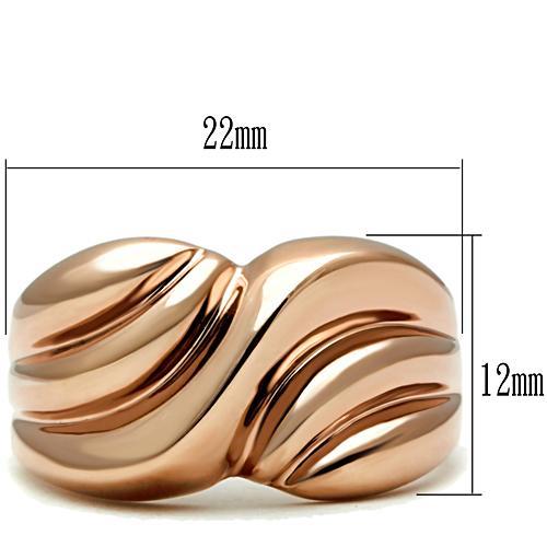 GL214 - IP Rose Gold(Ion Plating) Brass Ring with No Stone-1