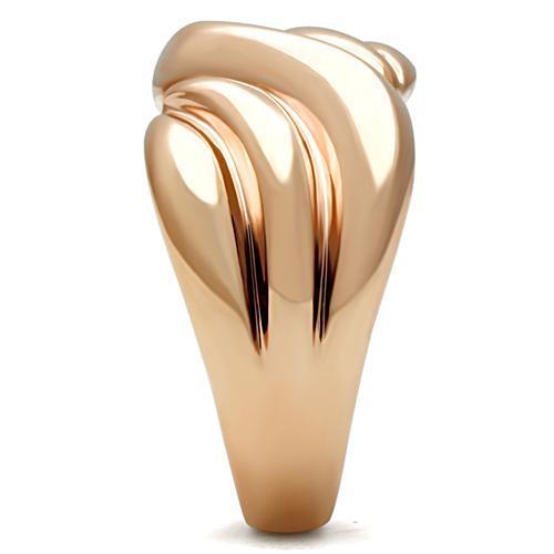 GL214 - IP Rose Gold(Ion Plating) Brass Ring with No Stone-3