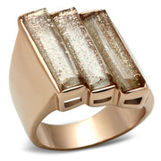 GL231 - IP Rose Gold(Ion Plating) Brass Ring with Synthetic Spinel in Topaz-0