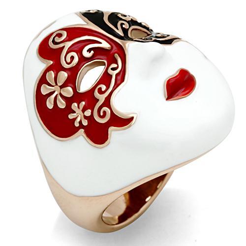 GL246 - IP Rose Gold(Ion Plating) Brass Ring with No Stone-1