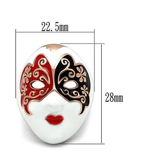 GL246 - IP Rose Gold(Ion Plating) Brass Ring with No Stone-4