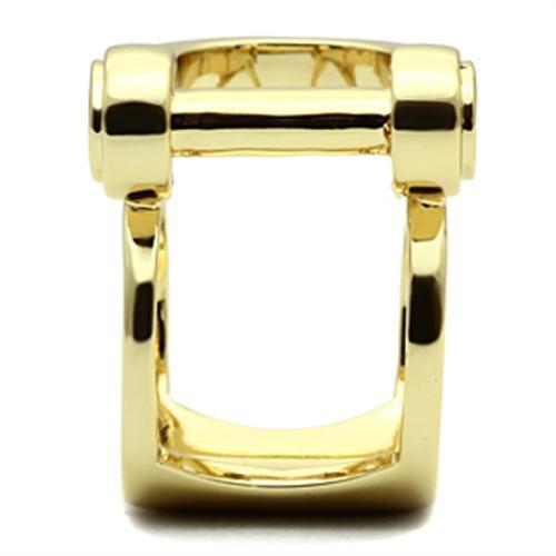 GL280 - IP Gold(Ion Plating) Brass Ring with No Stone-3
