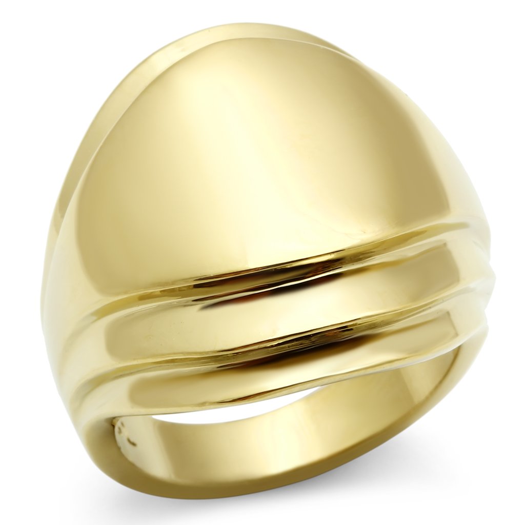 GL286 - IP Gold(Ion Plating) Brass Ring with No Stone-0
