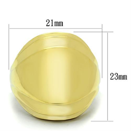 GL286 - IP Gold(Ion Plating) Brass Ring with No Stone-1