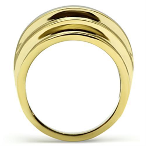 GL286 - IP Gold(Ion Plating) Brass Ring with No Stone-2
