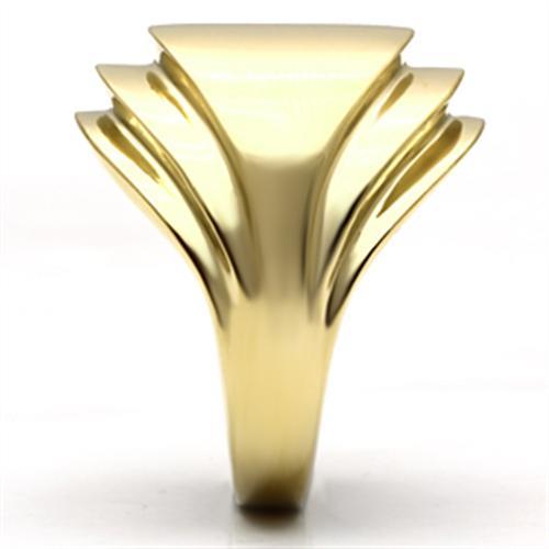 GL286 - IP Gold(Ion Plating) Brass Ring with No Stone-3