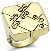 GL287 - IP Gold(Ion Plating) Brass Ring with Epoxy  in Jet-0