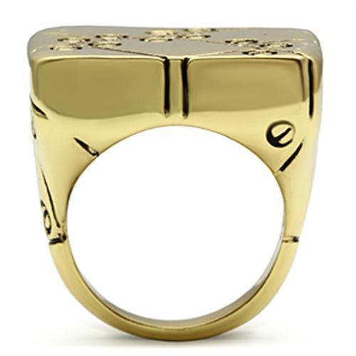 GL287 - IP Gold(Ion Plating) Brass Ring with Epoxy  in Jet-2
