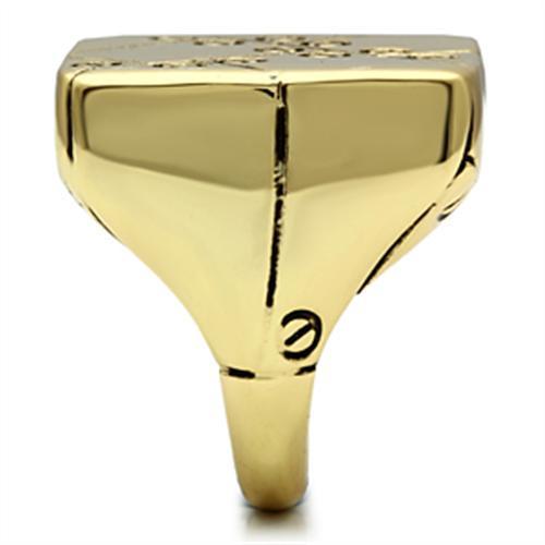 GL287 - IP Gold(Ion Plating) Brass Ring with Epoxy  in Jet-3