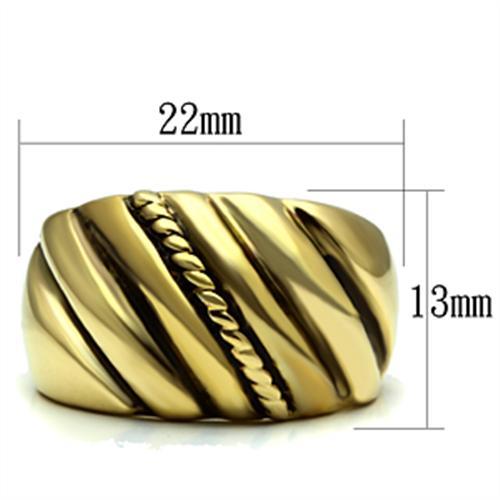 GL289 - IP Gold(Ion Plating) Brass Ring with Epoxy  in Jet-1