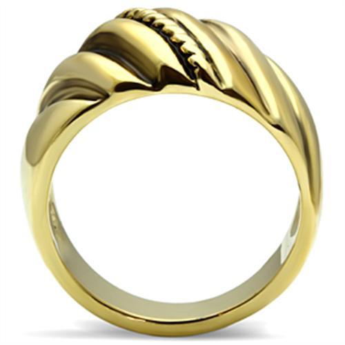 GL289 - IP Gold(Ion Plating) Brass Ring with Epoxy  in Jet-2