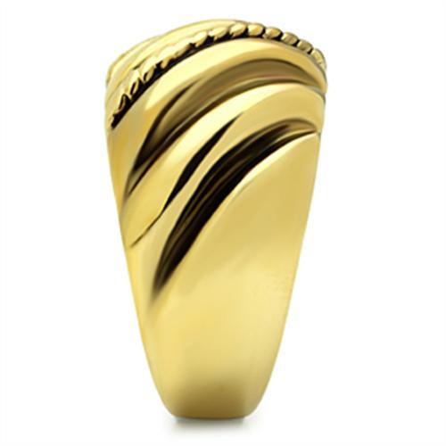 GL289 - IP Gold(Ion Plating) Brass Ring with Epoxy  in Jet-3