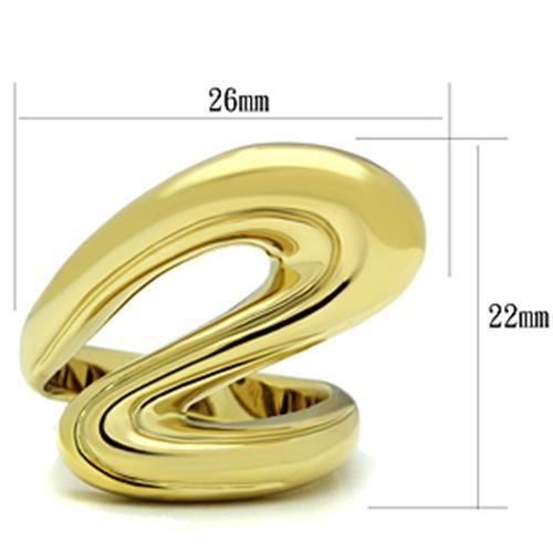 GL290 - IP Gold(Ion Plating) Brass Ring with No Stone-1