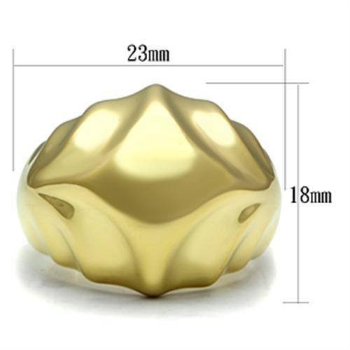 GL327 - IP Gold(Ion Plating) Brass Ring with No Stone-1