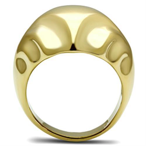 GL327 - IP Gold(Ion Plating) Brass Ring with No Stone-2
