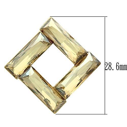 GL344 - IP Gold(Ion Plating) Brass Earrings with Top Grade Crystal  in Topaz-2