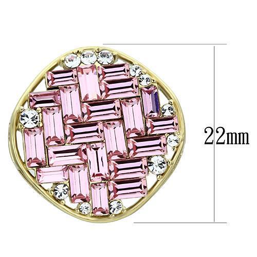 GL348 - IP Gold(Ion Plating) Brass Earrings with Top Grade Crystal  in Rose-1